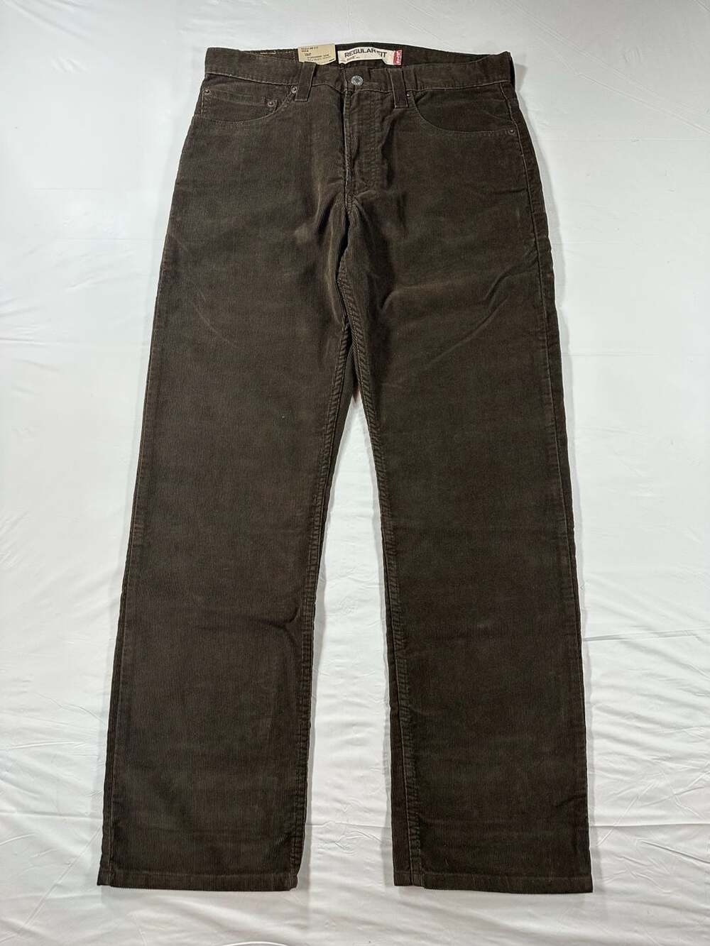 Y2K Levi's 505 Regular Fit Corduroy Pants Mens 32x30 Brown Straight Leg